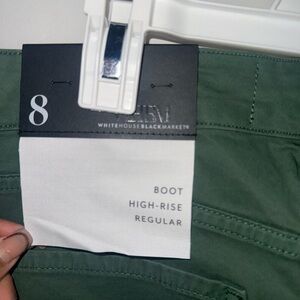 White House Black Market Olive High-Rise Bootcut Pants